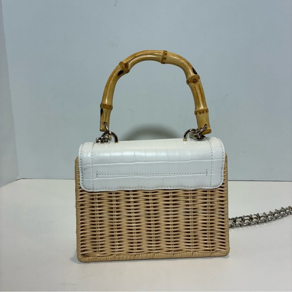 Ted Baker Crossbody Jaynina Imitation Croc Mini Basket Bag Silver Chain - Picture 5 of 10